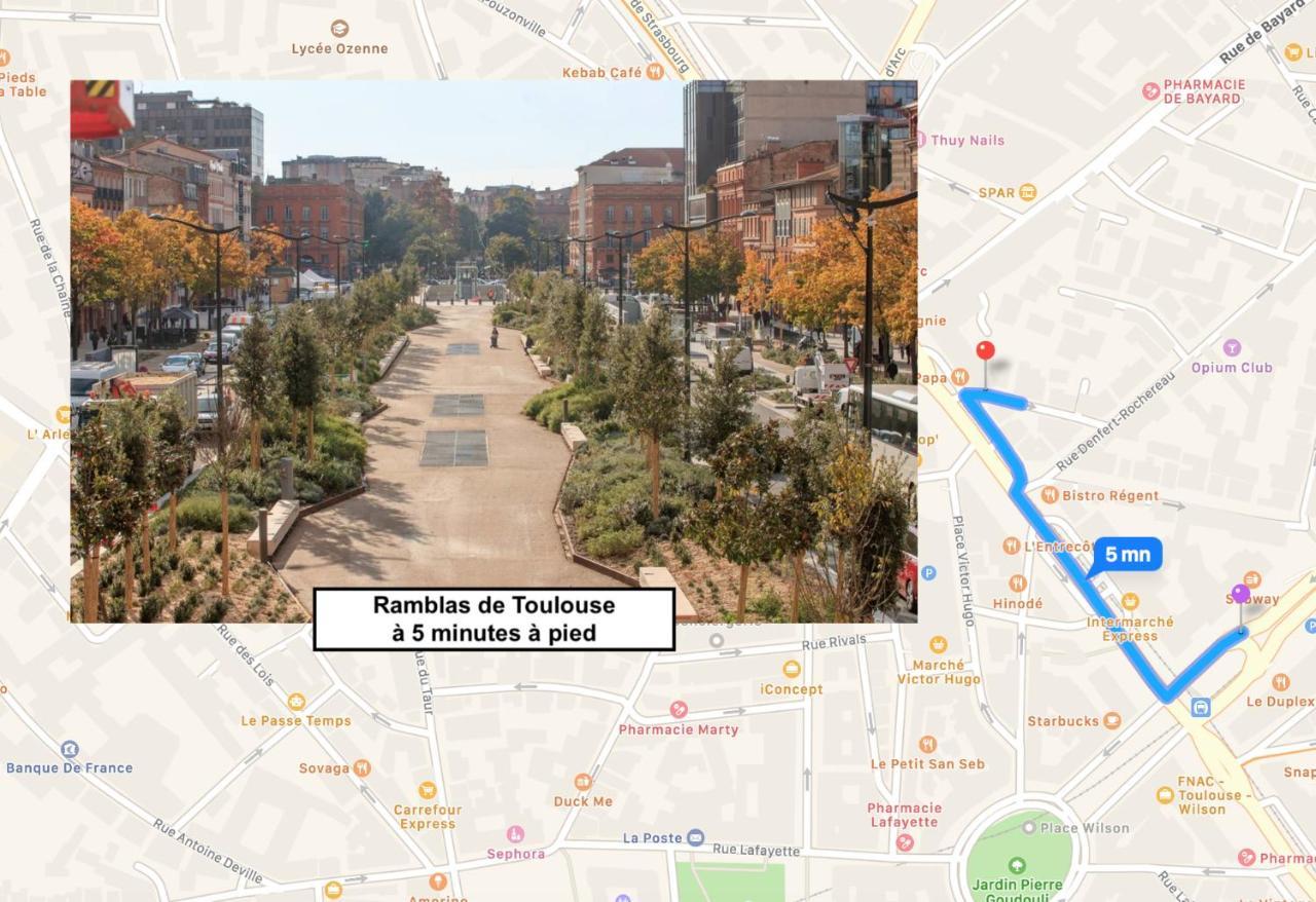 Ferienwohnung Le Victor Hugo - Studio Avec Parking # Hypercentre Toulouse Exterior foto